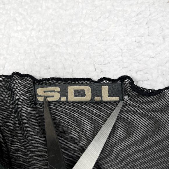 Vintage SDL Goth Mesh Plaid Skull Long Sleeve Blouse Top Euro Mall Goth Y2K Rare - Picture 11 of 16